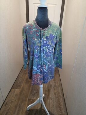Vintage Breeke Art To Wear Van Gogh "Irises" Top - XL